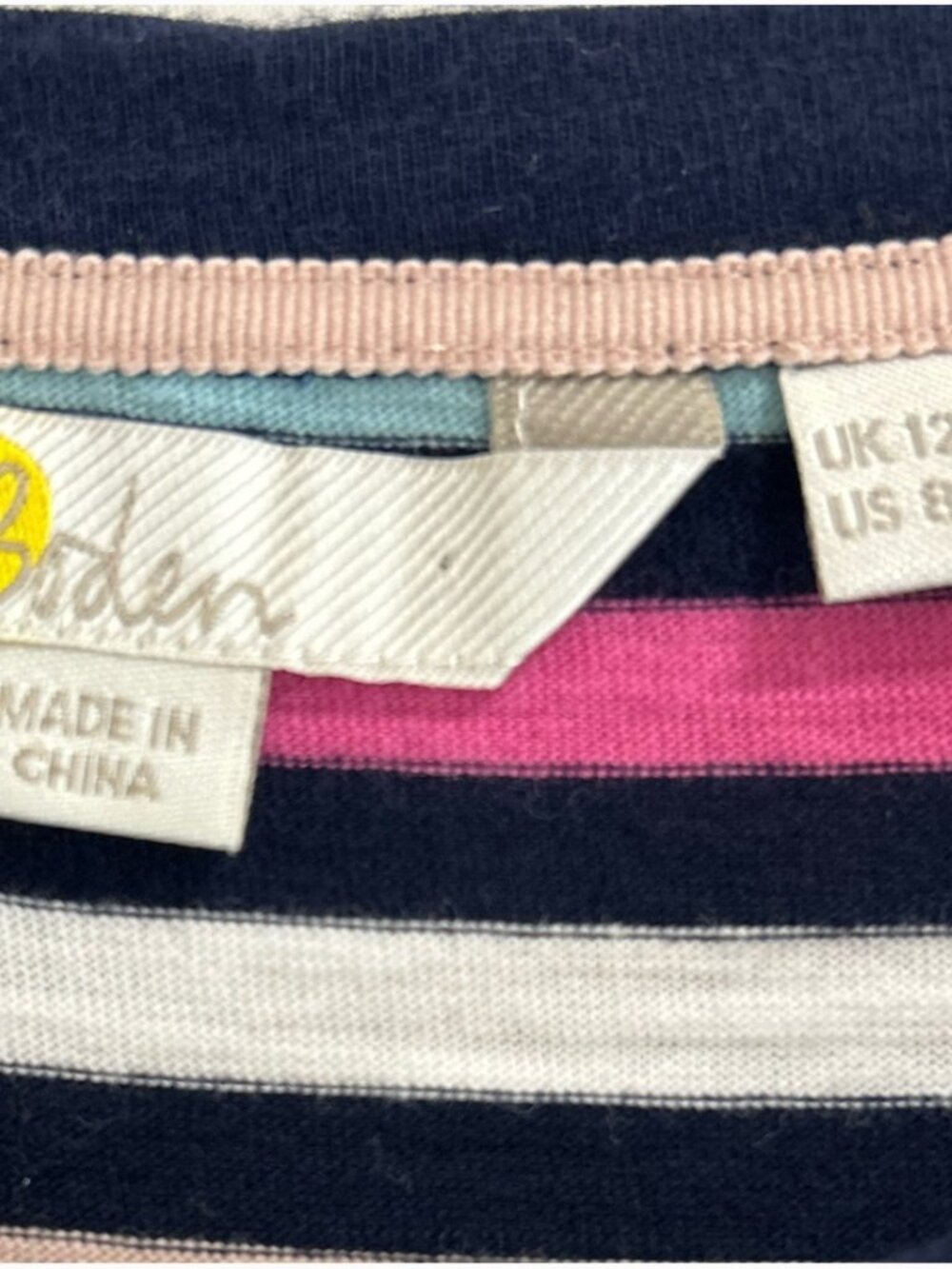 Boden Women Vibrant Striped Midi dress Size 8P Multicolor 100% cotton. - Picture 6 of 14